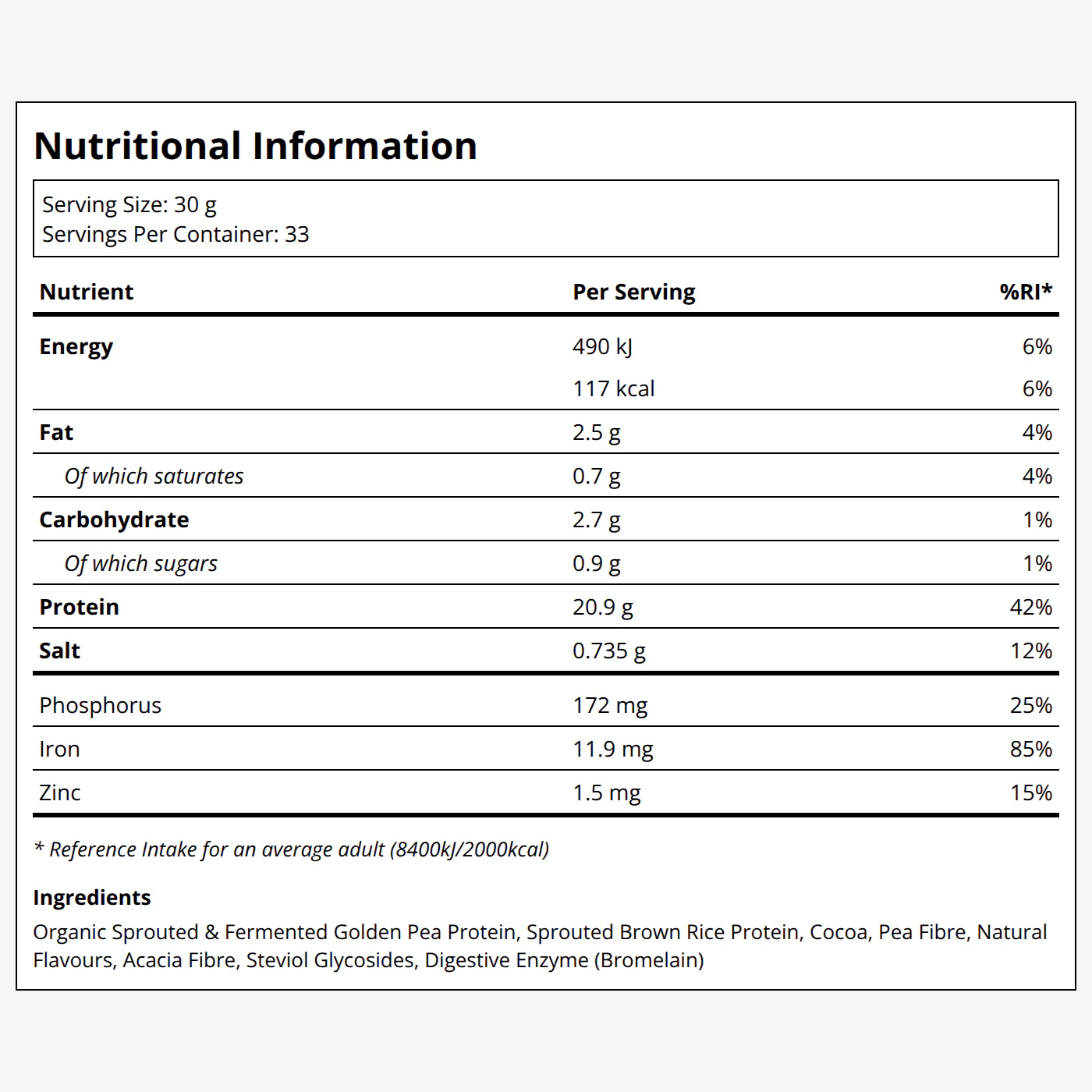 Raw Protein Isolate Choc Coconut - Image 2