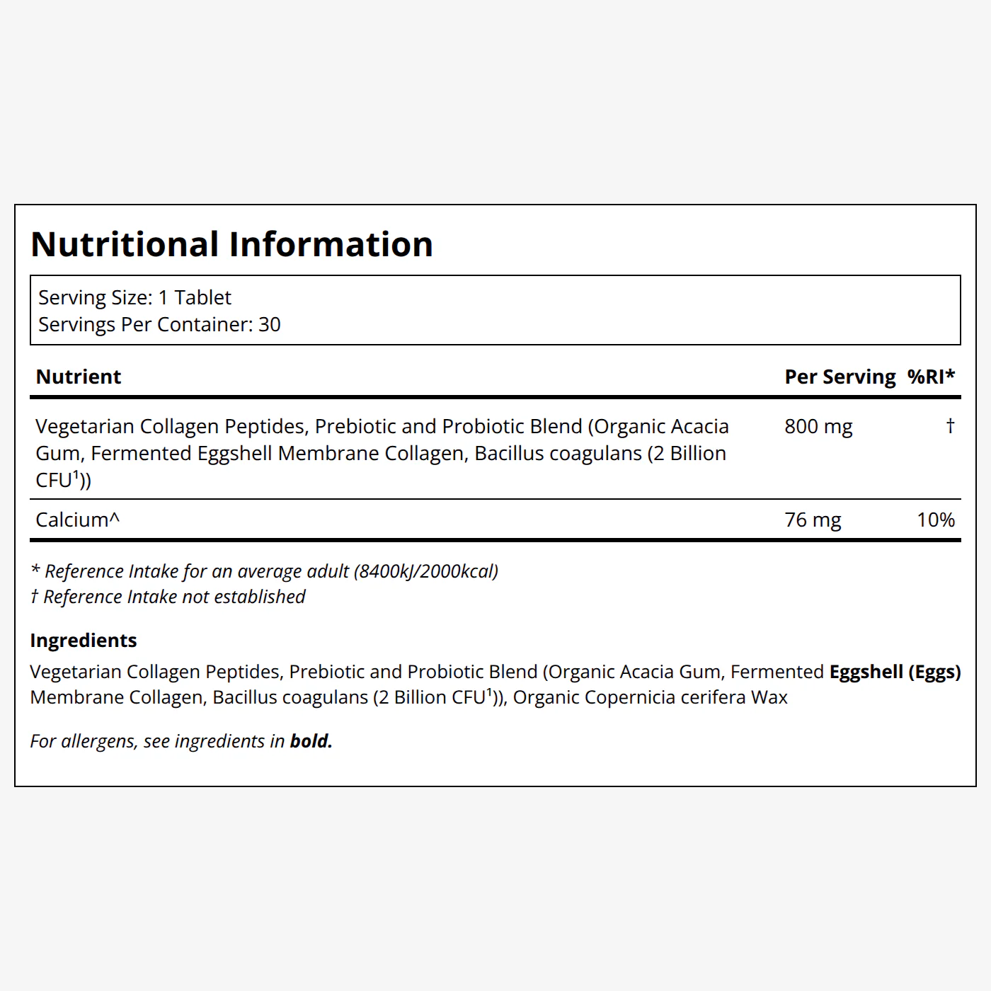 Vegetarian Collagen Peptides Tablets - Image 2