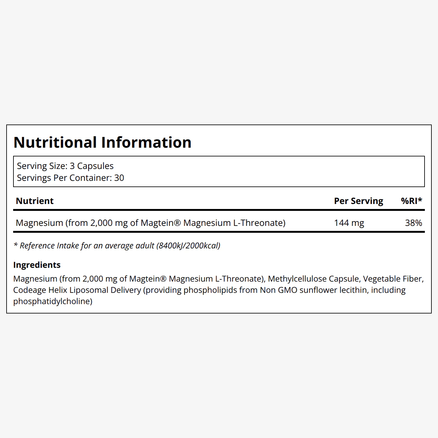 Liposomal Magnesium L-Threonate Capsules - Image 2
