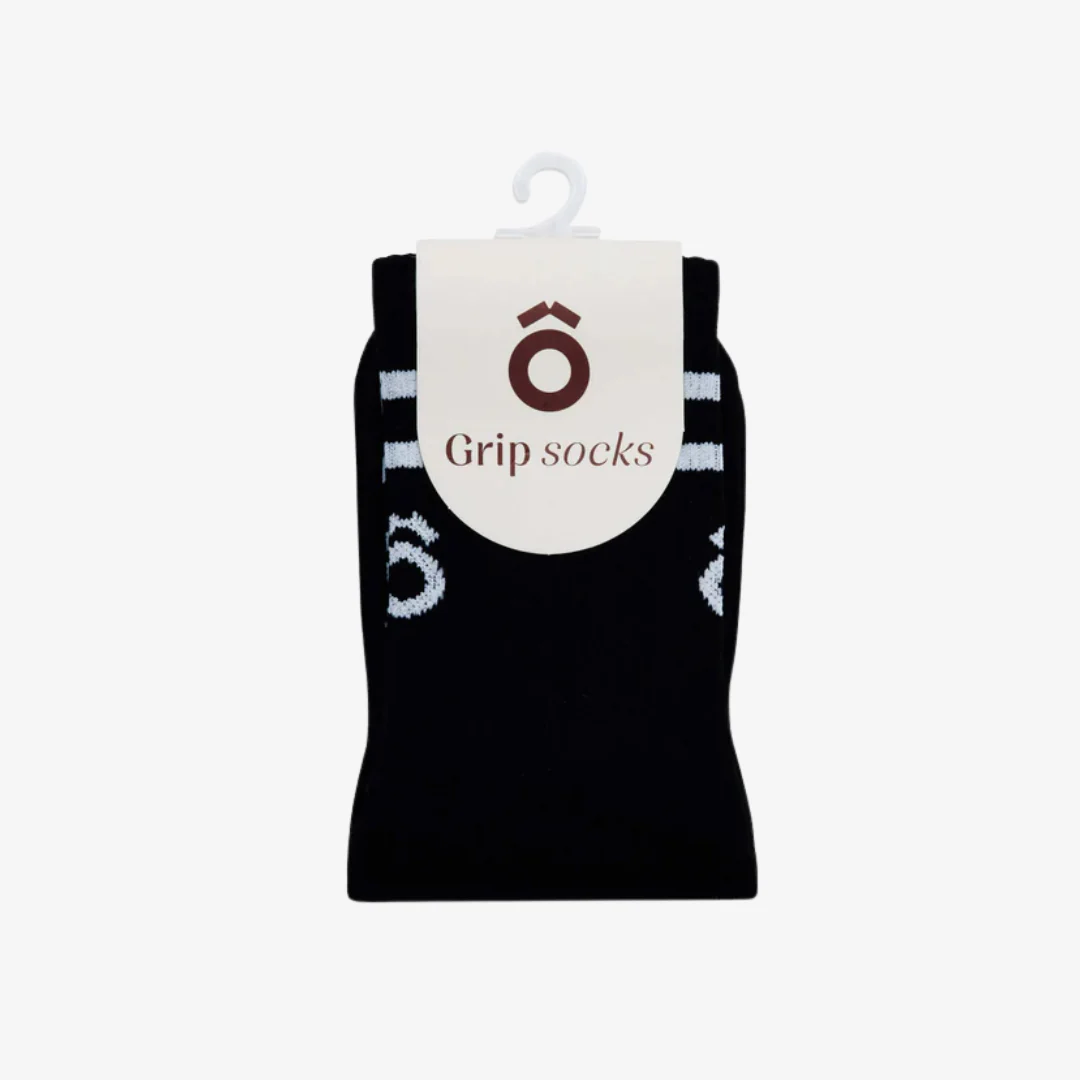ÔWEAR Crew Sporty Stripes Pilates Grip Socks - Black