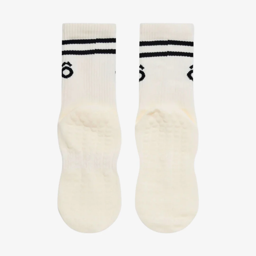 ÔWEAR Crew Sporty Stripes Pilates Grip Socks - White - Image 4
