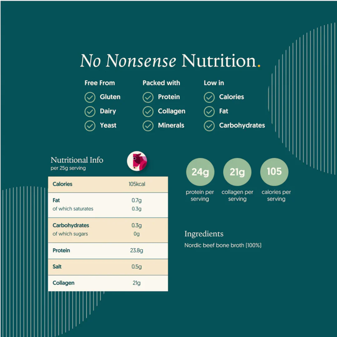 100% Beef Bone Broth Protein Powder - Unflavoured - Image 2