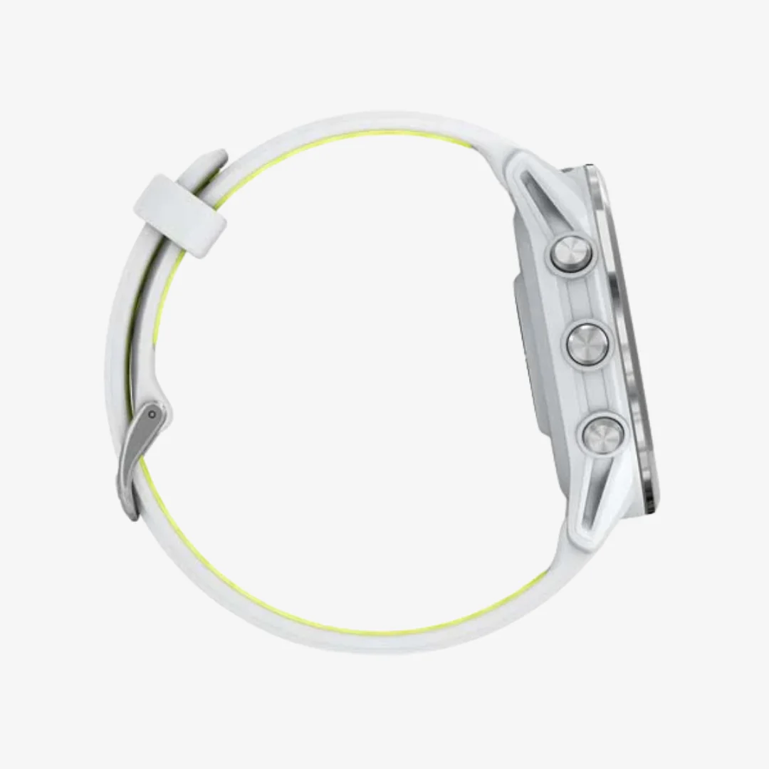 Forerunner® 970 - Titanium with Whitestone Case and Whitestone/Translucent Amp Yellow Band - Image 4