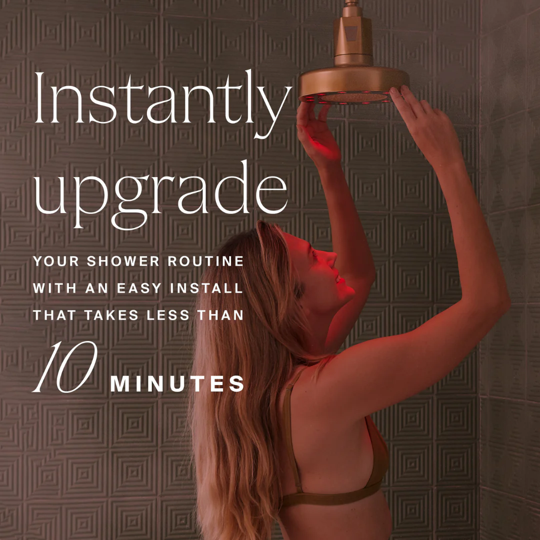 Red Light Showerhead Filter - Matte Black - Image 5