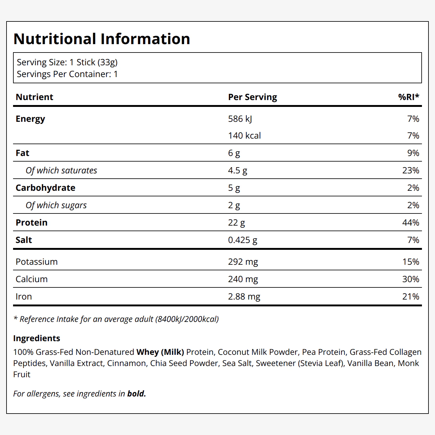 Protein Stick - Vanilla Bean - Image 2