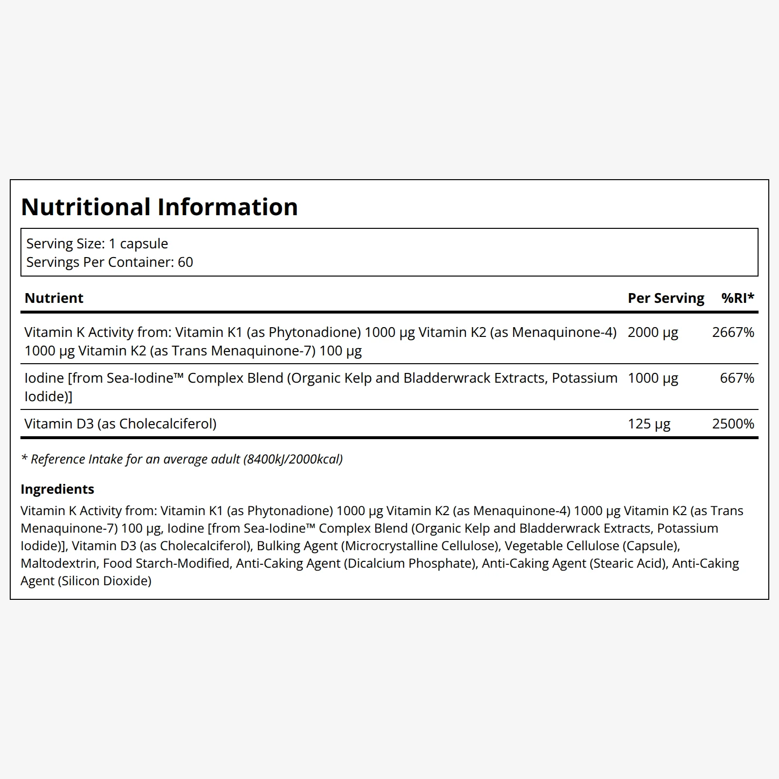 Vitamins D and K with Sea-Iodine™ - Image 2