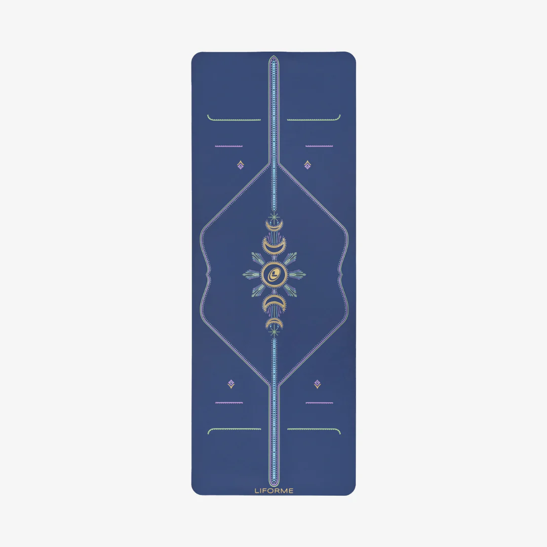 Liforme Cosmic Moon Travel Yoga Mat - Dusk Blue - Image 2