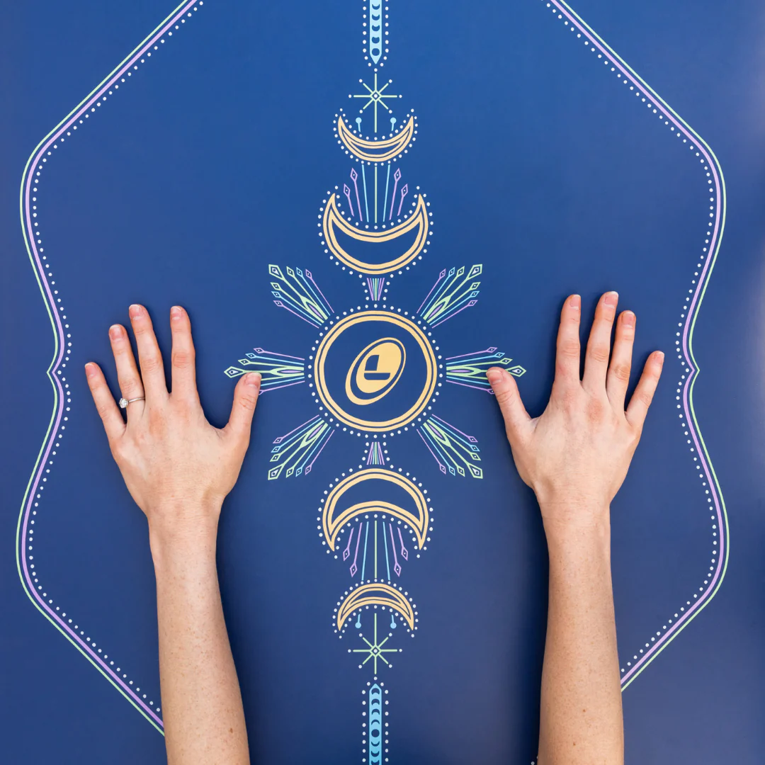 Liforme Cosmic Moon Travel Yoga Mat - Dusk Blue - Image 5