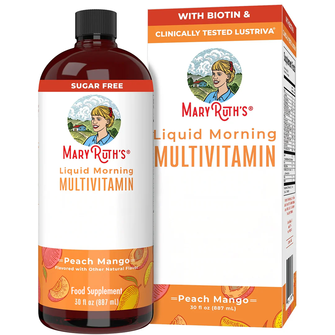 Liquid Morning Multivitamin + Hair Growth - Peach Mango