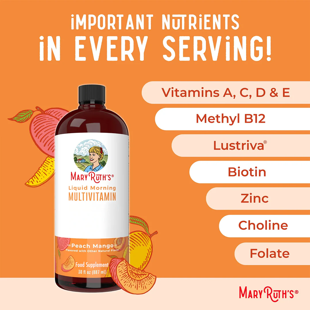 Liquid Morning Multivitamin + Hair Growth - Peach Mango - Image 6