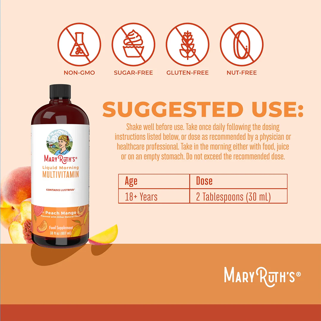 Liquid Morning Multivitamin + Hair Growth - Peach Mango (NEW CUSTOMER OFFER) - Image 5