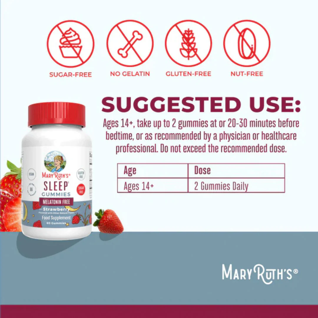 Melatonin Free Sleep Gummies - Strawberry - Image 3