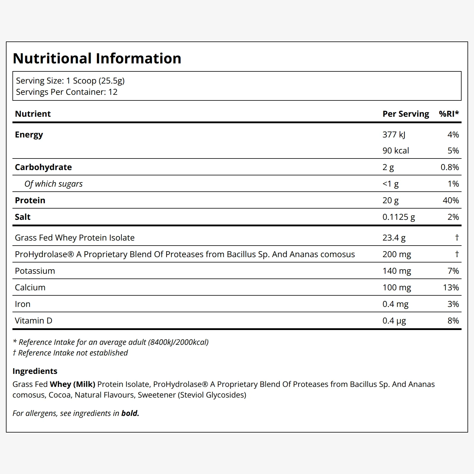 Grass-Fed Whey Protein Isolate Powder Tub - Limited Edition Mint Chocolate - Image 2