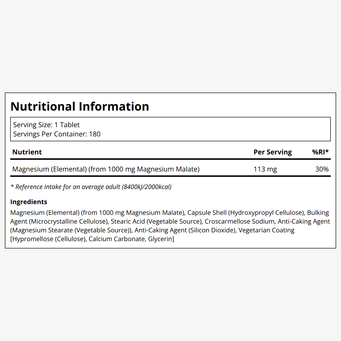 Magnesium Malate 1,000 mg - Image 2