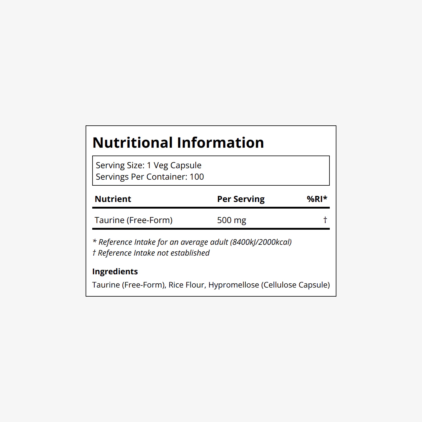 Taurine 500mg - Image 2