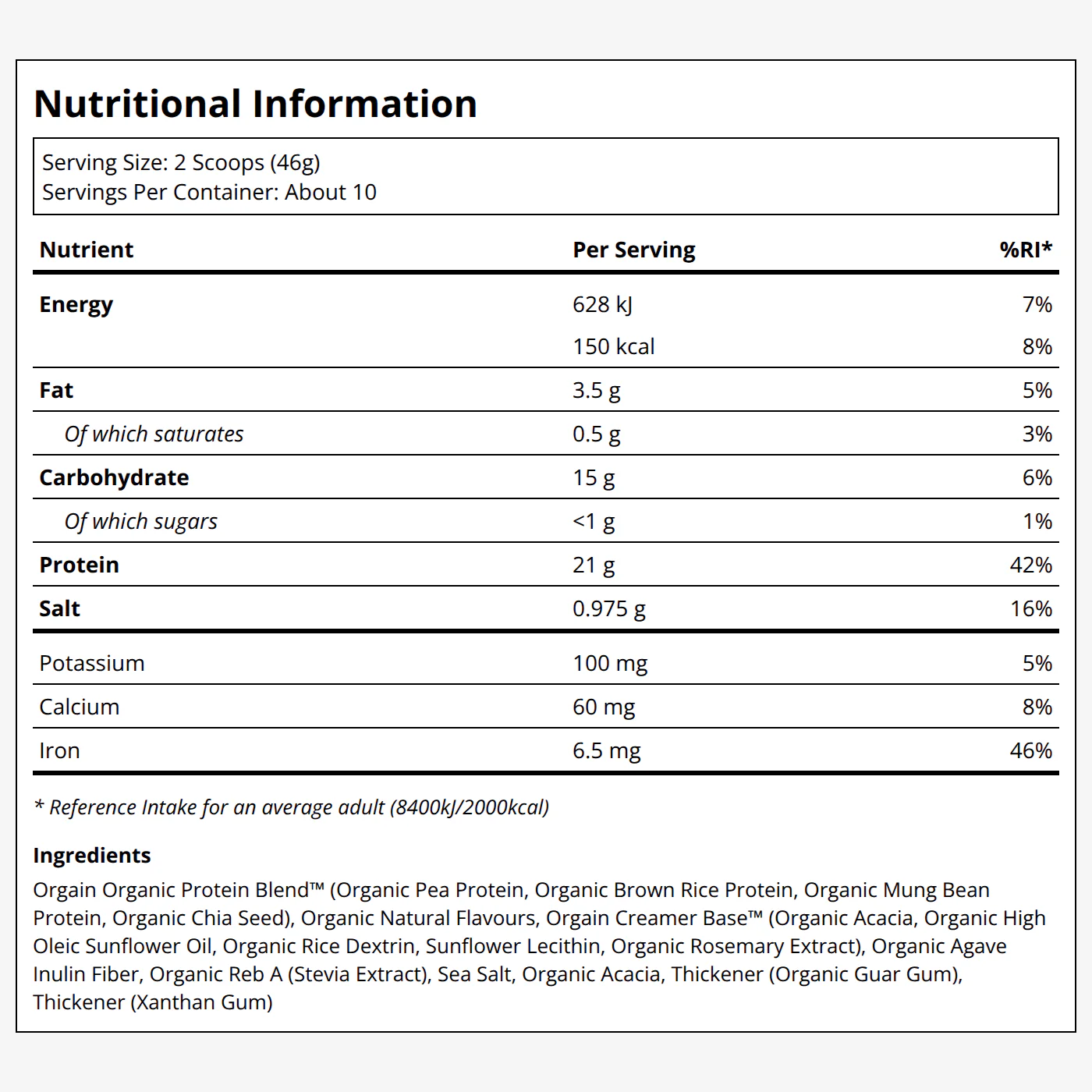 Organic Protein Powder - Vanilla Bean - Image 2