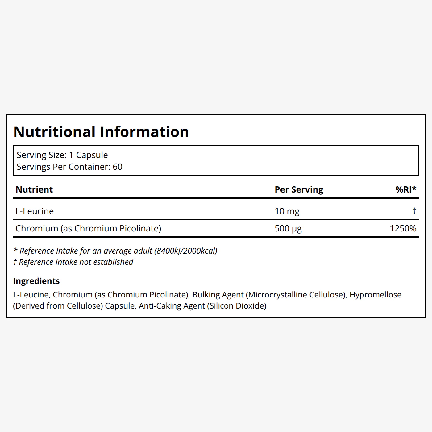 Chromium Picolinate 500mcg - Image 2