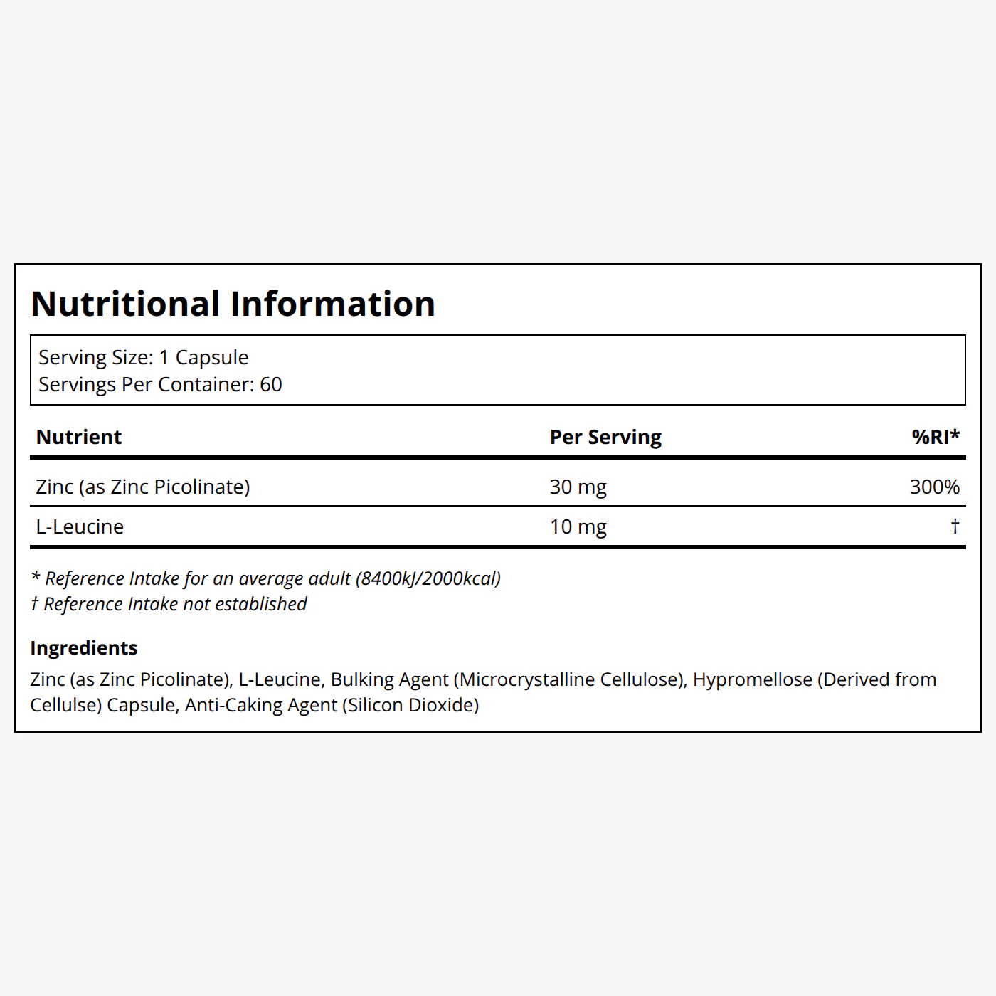 Zinc Picolinate - 30 mg - NSF - Image 2