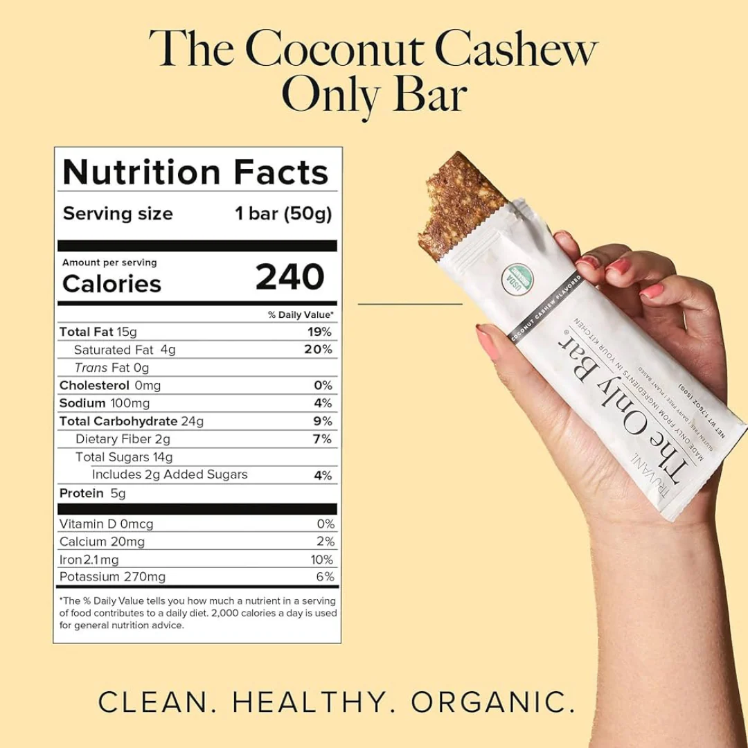 The Only Bar - Plant Based Organic Snack Bar - Coconut Cashew - Image 2