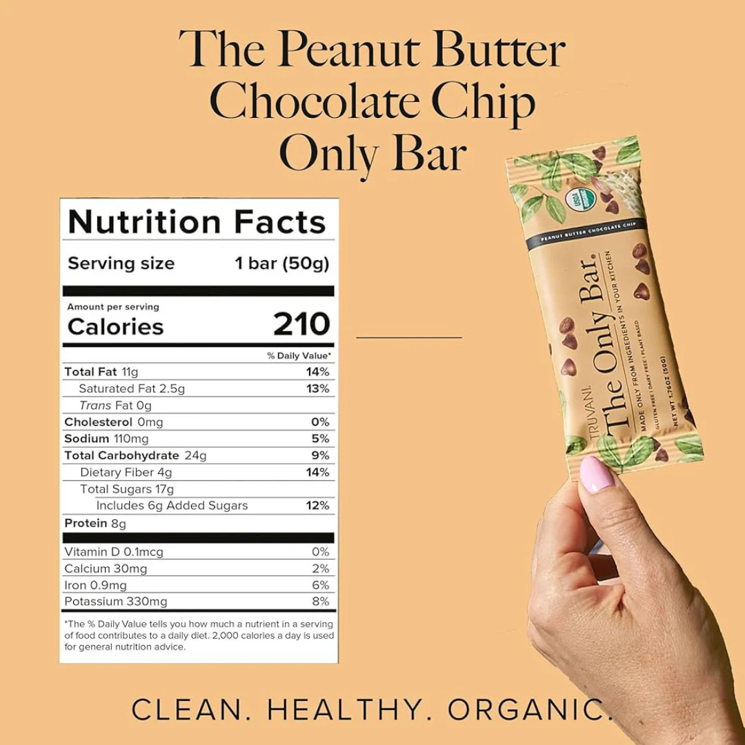 The Only Bar - Plant Based Organic Snack Bar - Peanut Butter Chocolate Chip - Image 2