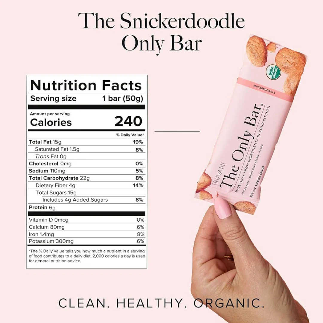 The Only Bar - Plant Based Organic Snack Bar - Snicker Doodle - Image 2